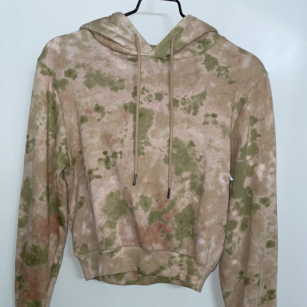 AFRM Womens Hoodie Camo Tie Dye Sweatshirt Tan